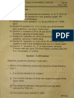 Class 9 Social Studies Half Yearly Examination Question-Paper