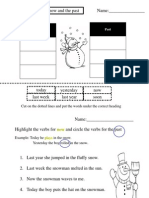 Snowman Verbs For Now and The Past