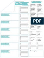 Meal Plan and Shopping List