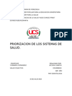 Pririzacion Del Sistema de Salud