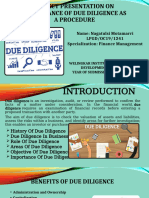 Significance of Due Diligence As A Procedure