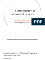 An Introduction To Behavioral Finance: BBA, Academic Year 2022-23