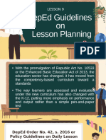 DepEd Guidelines On Lesson Planning