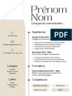 CV Professionnel Minimaliste Beige PDF