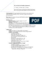 Oswestry Low Back Pain Disability Questionnaire