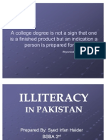 Illiteracy in Pakistan 2011