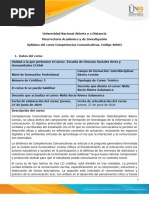 Syllabus Del Curso Competencias Comunicativas