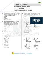 MECHANICAL PROPERTIES OF SOLIDS Practice Sheet NEET REVISION EXPRESS