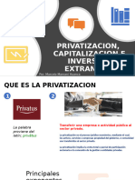 Privatizacion, Capitalizacion e Inversion Extranjera