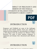 The Impact of Pregnancy and Childbirth On The Female Students of Palawan State University Coron Palawan