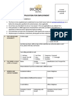 Ixora Hotel-Job Application Form