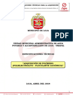 Municipio de Loja: Especificaciones Técnicas para La Adquisición de Bienes