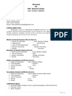 CV of Md. Kamrul Islam