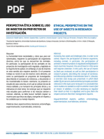 Perspectiva Ética Sobre El Uso de Insectos en Proyectos de Investigación