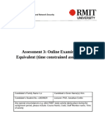 Assessment 3: Online Examination Equivalent (Time Constrained Assessment)