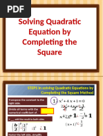 Solving QE by Completing The Square