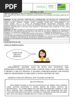 2º Ano - Atividade 11 - RELATO PESSOAL - SEQUÊNCIAS REPETITIVAS