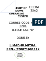 Case Study of Windows Operating System