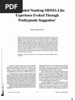 Arthur Hastings - An Extended Nondrug MDMA-Like Experience Evoked Through Posthypnotic Suggestion