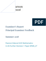 Examinerreport FurtherDecisionMaths1 June2018