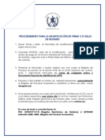 Procedimiento para La Modificacion de Firma y Sello