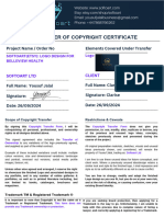 Transfer of Copyright Certificate