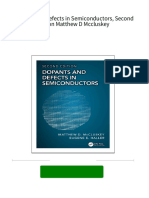 Dopants and Defects in Semiconductors, Second Edition Matthew D Mccluskey All Chapter Instant Download