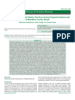 Nutrition Knowledge and Dietary Practices Among Pregnant Adolescents in Mandera County, Kenya