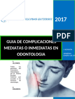 Complicaciones Mediatas o Inmediatas en Odontologia