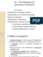 Module 1 The Meaning and Requirements of Research