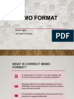 Memo Format