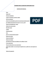 Requisitos para Llenar El Formulario Ds-160