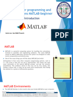 Computer Programming and Applications MATLAB-beginner