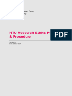 Ntu Research Ethics Policy and Procedure