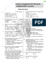 Redox Reaction - Assignment - YAKEEN NEET 4.0 2025