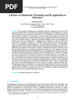 A Review On Humanistic Psychology and Its Applicat