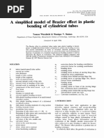 A Simplified Model of Brazier Effect in Plastic Bending of Cylindrical Tubes