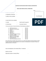 Pre Employment Medical Examination Proforma