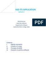 Laser and Its Application: Lecture-2