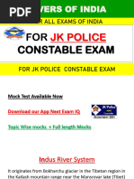 Rivers of India For JK Police Constable Exam