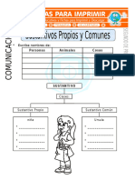 Ficha de Sustantivos Propios y Comunes para Segundo de Primaria