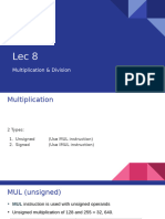 Lec8 - Multiplication and Division