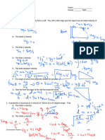 2D Kinematics Problems F23