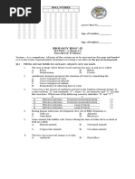 Bio HSSC 2 Modal Paper