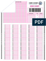 200 Question OMR Sheet Sample