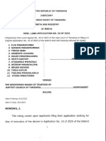 THE United Republic OF Tanzania: 48 of The High of at Mbeya in Application 10 of 2020 District Land For Kyela)