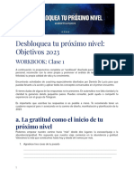 Día 1 - Workbook Desbloquea Tu Próximo Nivel #Objetivos 2023