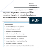 Inspection Des Pipelines Comment Garantir La Securite Et L Integrite de Votre Pipeline A L Aide de Diverses Methodes Et Technologies D Inspection