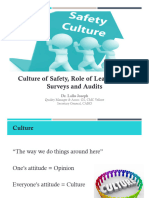 Culture of Safety, Role of Leadership - Surveys and Audits CAHO