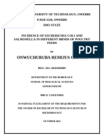 Effects of Escherichia Coli and Salmonella in Different Brands of Poultry Feed by Onwuchuruba Remijus Obinna